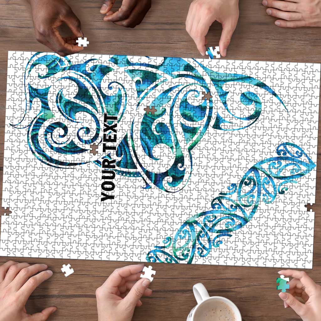 All White Maori Tribal Tattoo Personalised Puzzle Polynesian Style LT9 - Polynesian Pride