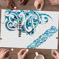 All White Maori Tribal Tattoo Personalised Puzzle Polynesian Style LT9 - Polynesian Pride