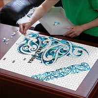 All White Maori Tribal Tattoo Personalised Puzzle Polynesian Style LT9 - Polynesian Pride