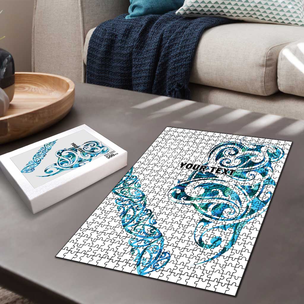 All White Maori Tribal Tattoo Personalised Puzzle Polynesian Style LT9 - Polynesian Pride