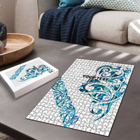 All White Maori Tribal Tattoo Personalised Puzzle Polynesian Style LT9 - Polynesian Pride