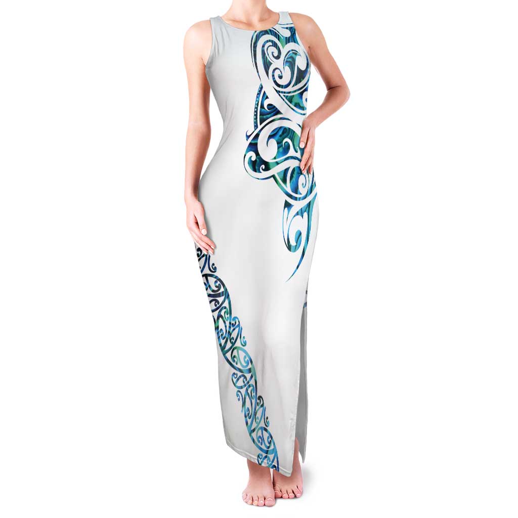 All White Maori Tribal Tattoo Personalised Tank Maxi Dress Polynesian Style LT9 Women White - Polynesian Pride
