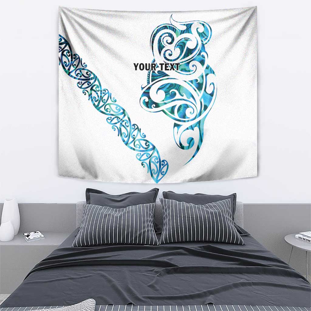 All White Maori Tribal Tattoo Personalised Tapestry Polynesian Style LT9 - Polynesian Pride