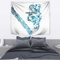 All White Maori Tribal Tattoo Personalised Tapestry Polynesian Style LT9 - Polynesian Pride
