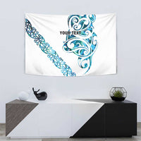 All White Maori Tribal Tattoo Personalised Tapestry Polynesian Style LT9 - Polynesian Pride