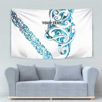 All White Maori Tribal Tattoo Personalised Tapestry Polynesian Style LT9 - Polynesian Pride