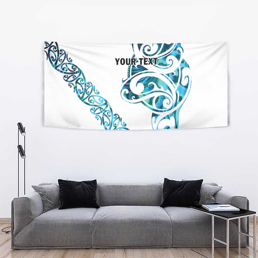 All White Maori Tribal Tattoo Personalised Tapestry Polynesian Style LT9 - Polynesian Pride