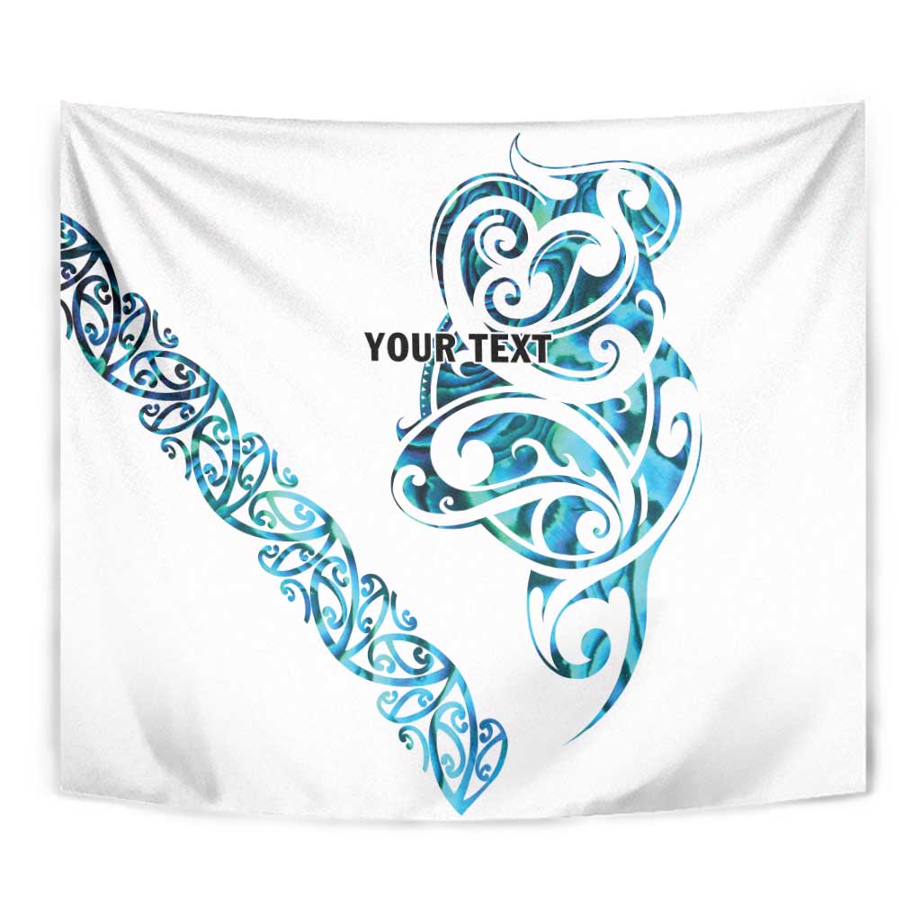 All White Maori Tribal Tattoo Personalised Tapestry Polynesian Style LT9 - Polynesian Pride