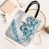 All White Maori Tribal Tattoo Personalised Tote Bag Polynesian Style LT9 Black Strap One Size White - Polynesian Pride