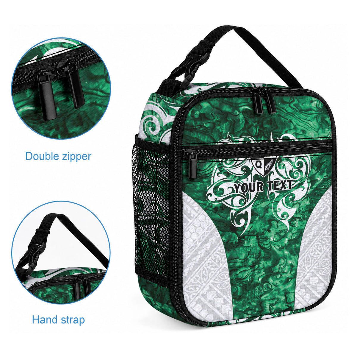 Queensland Maori Kiwi Personalised Lunch Bag Kikirangi Papua Shell Maori Tribal Tattoo LT9 - Polynesian Pride