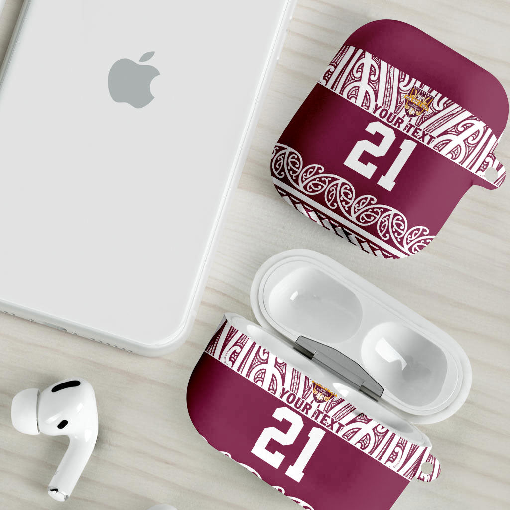 Queensland Maori Nga Hau E Wha Custom AirPods Case Polynesian Maori Tribal Pattern LT9