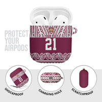 Queensland Maori Nga Hau E Wha Custom AirPods Case Polynesian Maori Tribal Pattern LT9