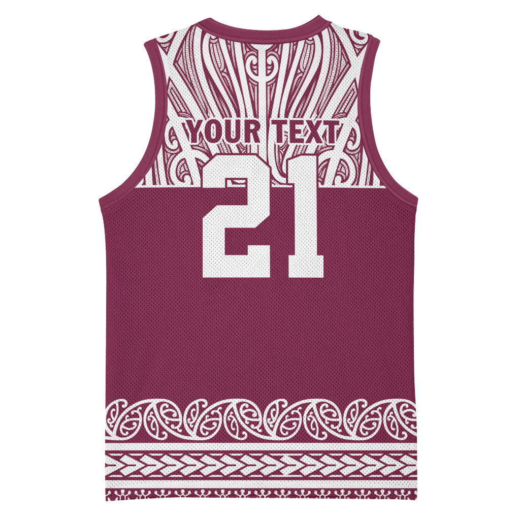 Queensland Maori Nga Hau E Wha Custom Basketball Jersey Polynesian Maori Tribal Pattern LT9 - Polynesian Pride