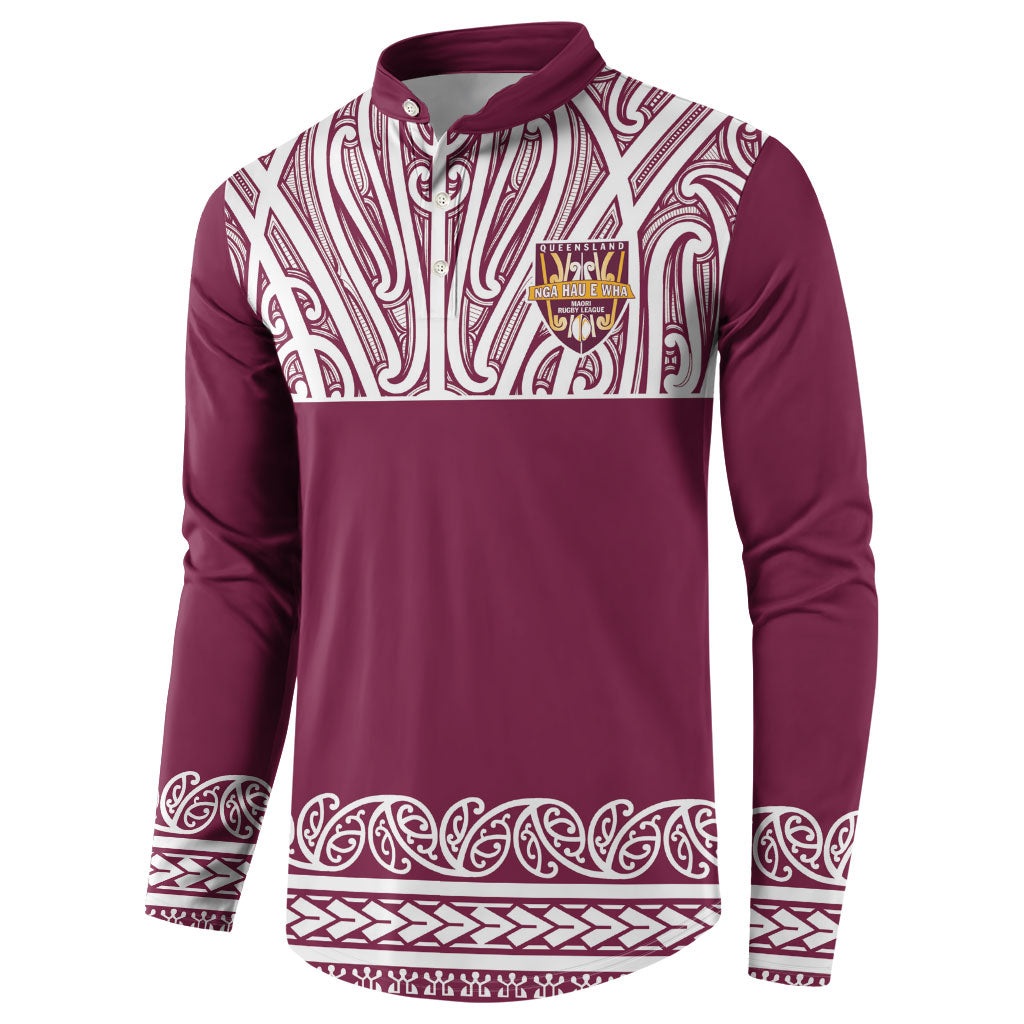 Queensland Maori Nga Hau E Wha Custom Button Sweatshirt Polynesian Maori Tribal Pattern LT9 - Polynesian Pride