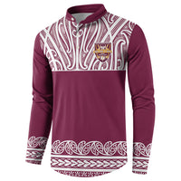 Queensland Maori Nga Hau E Wha Custom Button Sweatshirt Polynesian Maori Tribal Pattern LT9 - Polynesian Pride