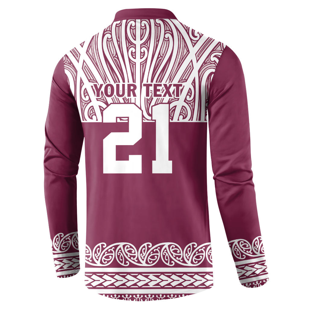 Queensland Maori Nga Hau E Wha Custom Button Sweatshirt Polynesian Maori Tribal Pattern LT9 - Polynesian Pride