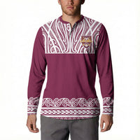 Queensland Maori Nga Hau E Wha Custom Button Sweatshirt Polynesian Maori Tribal Pattern LT9 - Polynesian Pride