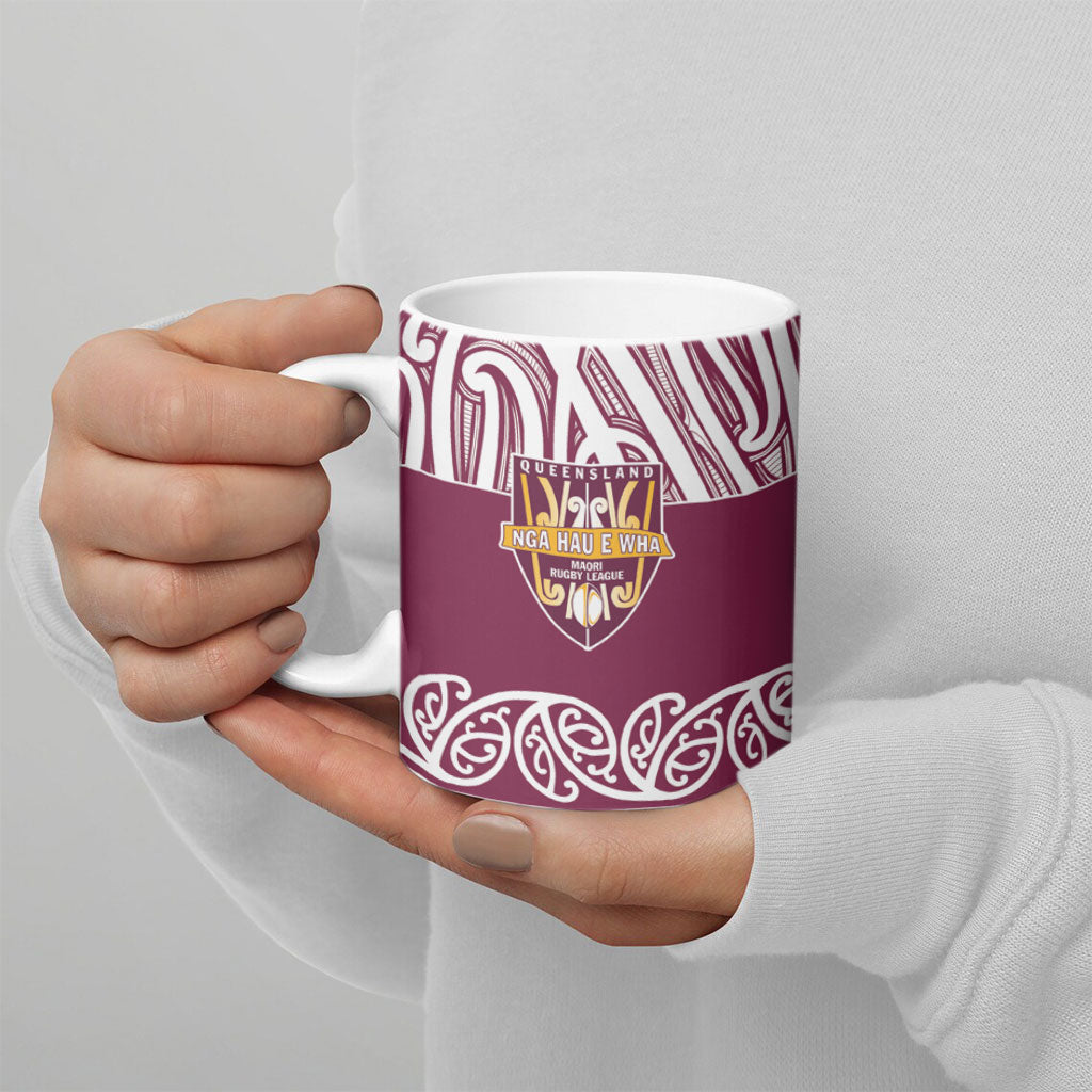 Queensland Maori Nga Hau E Wha Custom Ceramic Mug Polynesian Maori Tribal Pattern LT9 - Polynesian Pride