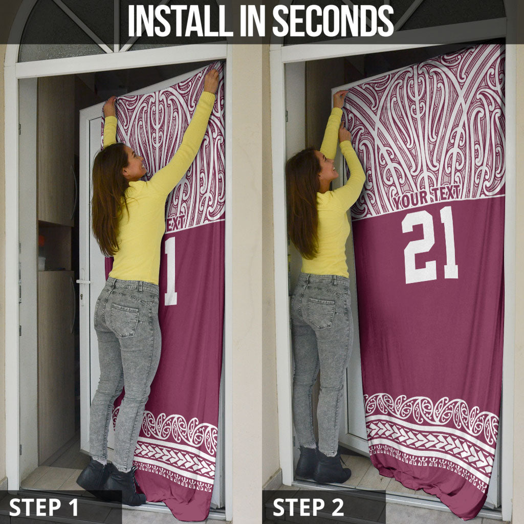 Queensland Maori Nga Hau E Wha Custom Door Cover Polynesian Maori Tribal Pattern LT9 - Polynesian Pride