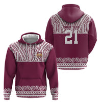 Queensland Maori Nga Hau E Wha Custom Hoodie Polynesian Maori Tribal Pattern LT9 Zip Hoodie Maroon - Polynesian Pride