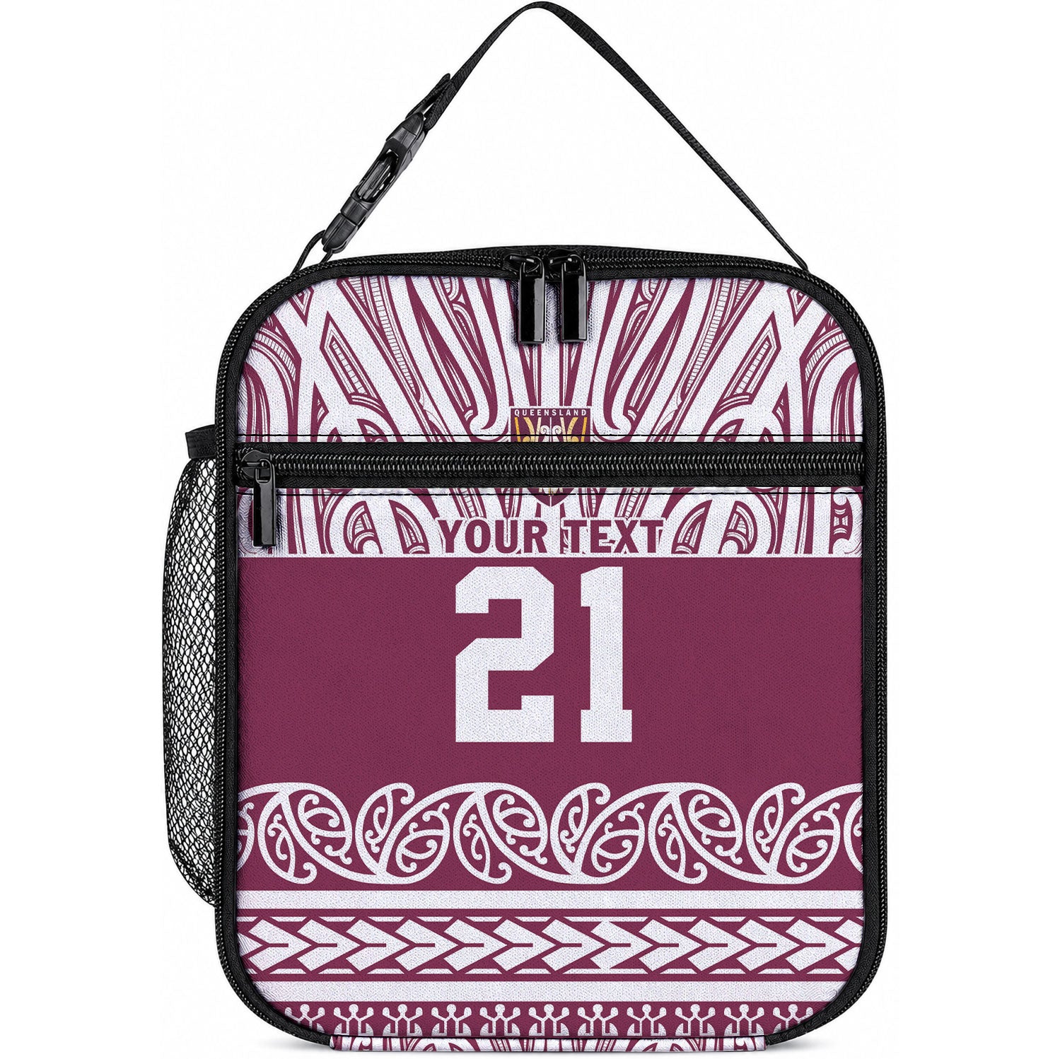 Queensland Maori Nga Hau E Wha Custom Lunch Bag Polynesian Maori Tribal Pattern