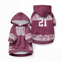 Queensland Maori Nga Hau E Wha Custom Pet Hoodie Polynesian Maori Tribal Pattern LT9 Pullover Maroon - Polynesian Pride