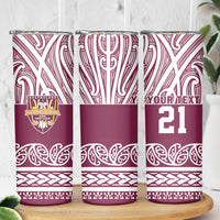 Queensland Maori Nga Hau E Wha Custom Skinny Tumbler Polynesian Maori Tribal Pattern LT9 - Polynesian Pride