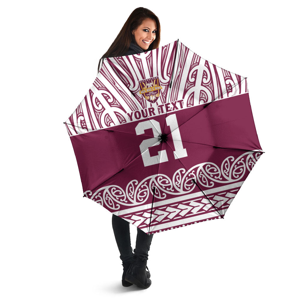 Queensland Maori Nga Hau E Wha Custom Umbrella Polynesian Maori Tribal Pattern LT9 - Polynesian Pride
