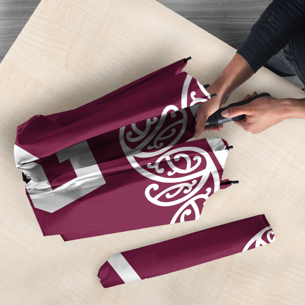 Queensland Maori Nga Hau E Wha Custom Umbrella Polynesian Maori Tribal Pattern LT9 - Polynesian Pride