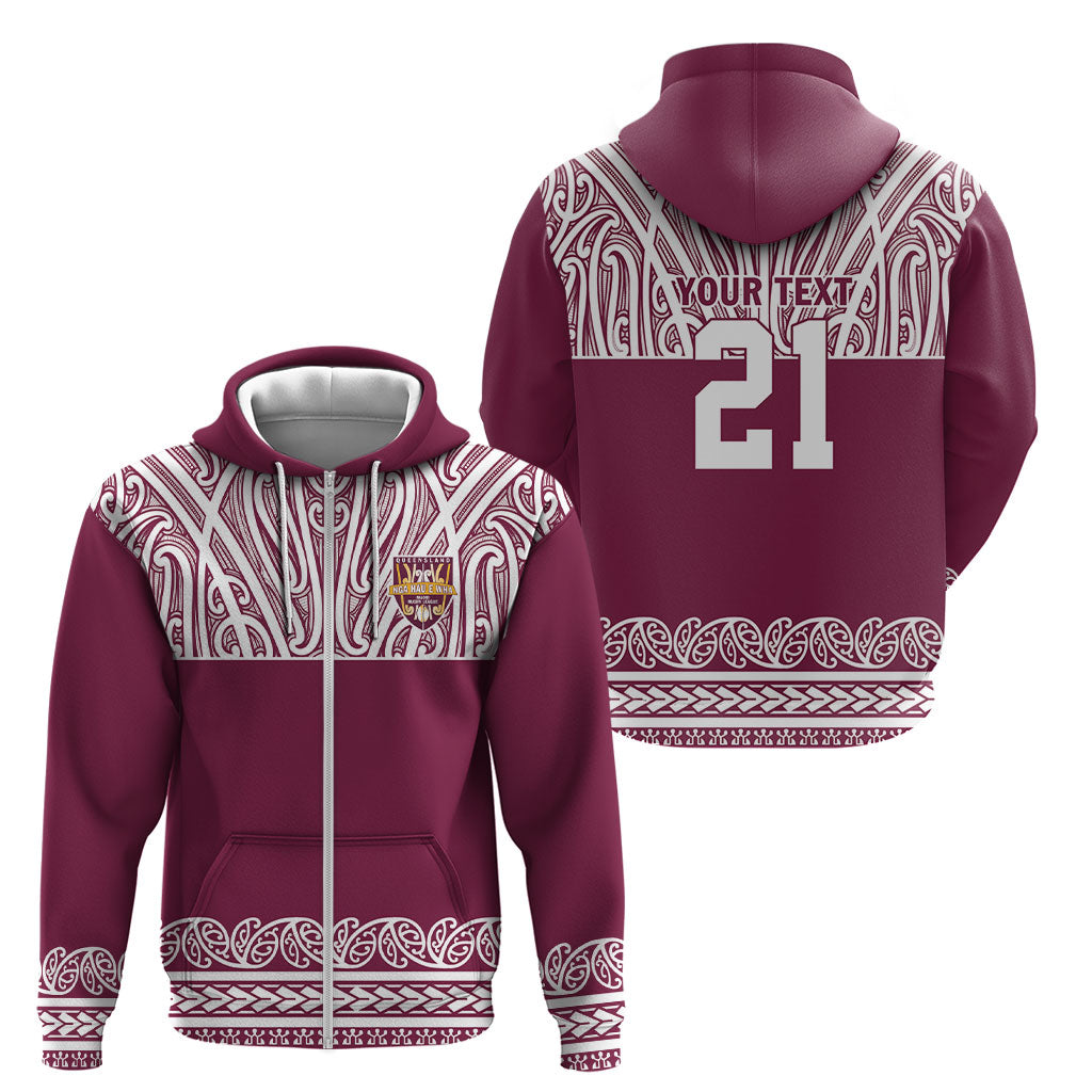 Queensland Maori Nga Hau E Wha Custom Zip Hoodie Polynesian Maori Tribal Pattern LT9 - Polynesian Pride