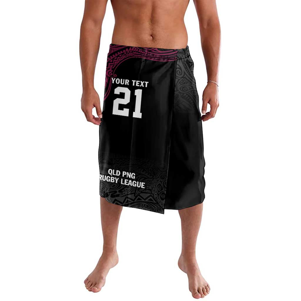 Queensland Papua New Guinea Custom Lavalava All Black Pacific PNG Tribal Style LT9 Black - Polynesian Pride