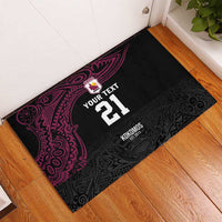 Queensland Papua New Guinea Custom Rubber Doormat All Black Pacific PNG Tribal Style LT9 - Polynesian Pride