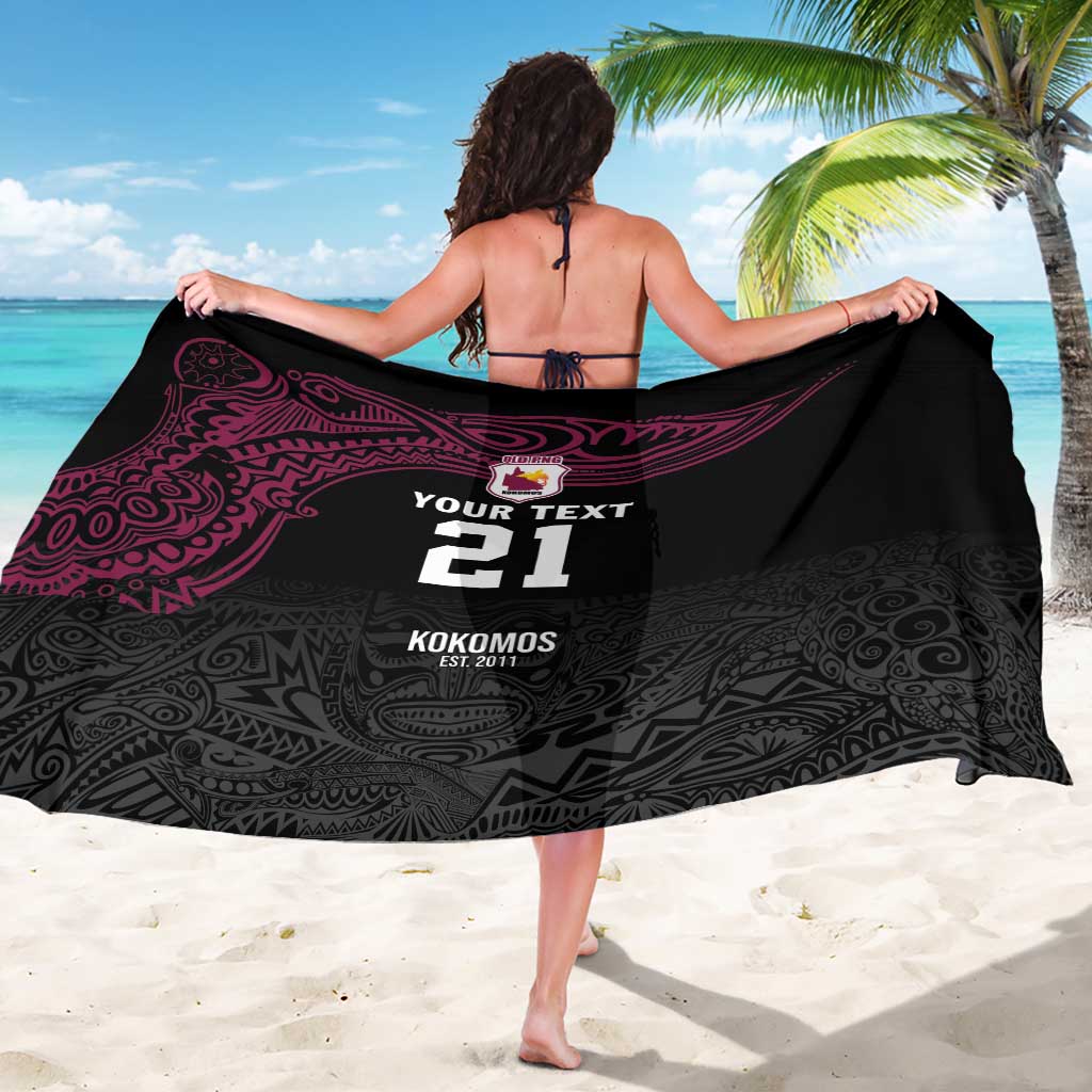 Queensland Papua New Guinea Custom Sarong All Black Pacific PNG Tribal Style LT9 - Polynesian Pride