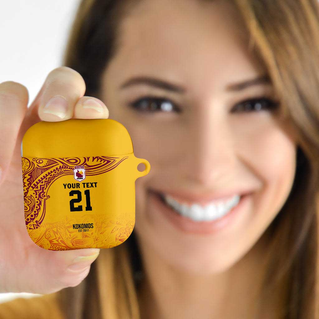 Queensland Papua New Guinea Custom AirPods Case All Gold Pacific PNG Tribal Style LT9 Gold - Polynesian Pride
