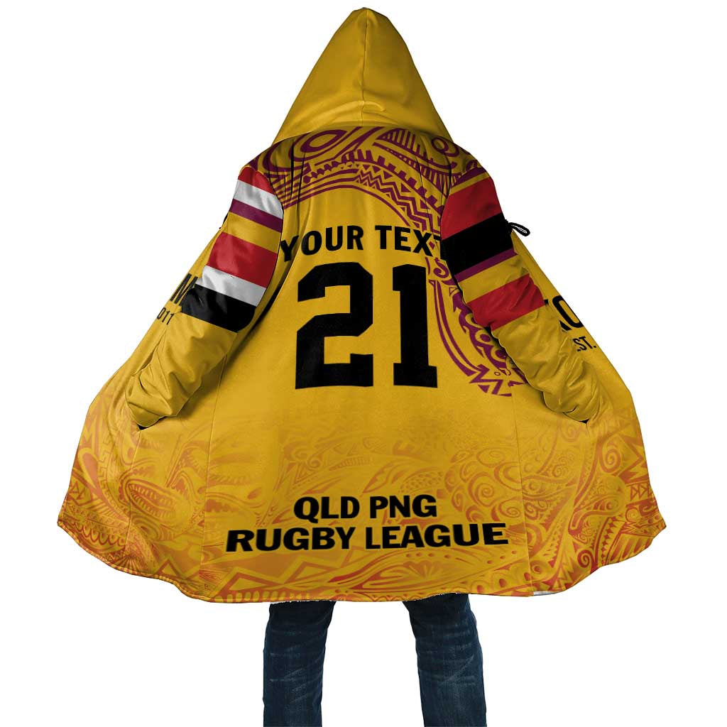 Queensland Papua New Guinea Custom Cloak All Gold Pacific PNG Tribal Style LT9 Unisex Gold - Polynesian Pride