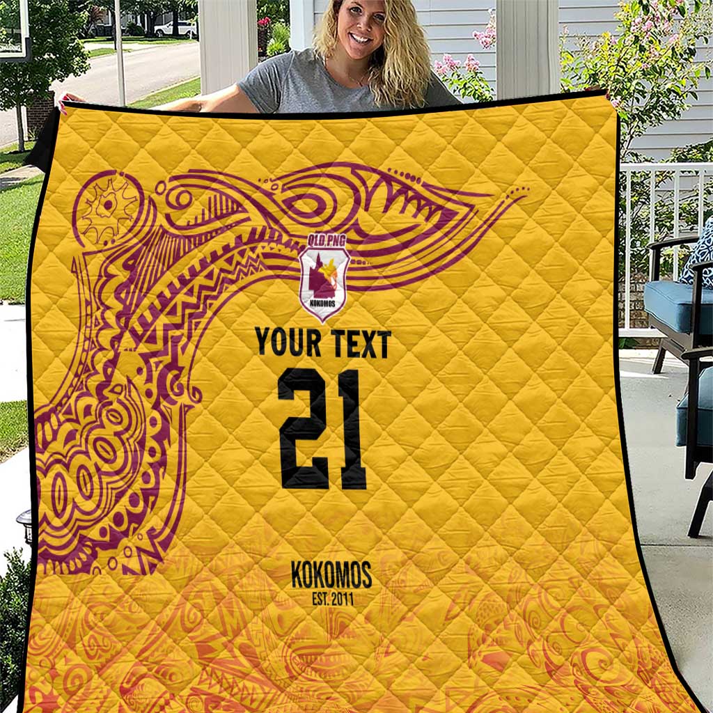 Queensland Papua New Guinea Custom Quilt All Gold Pacific PNG Tribal Style LT9 Gold - Polynesian Pride