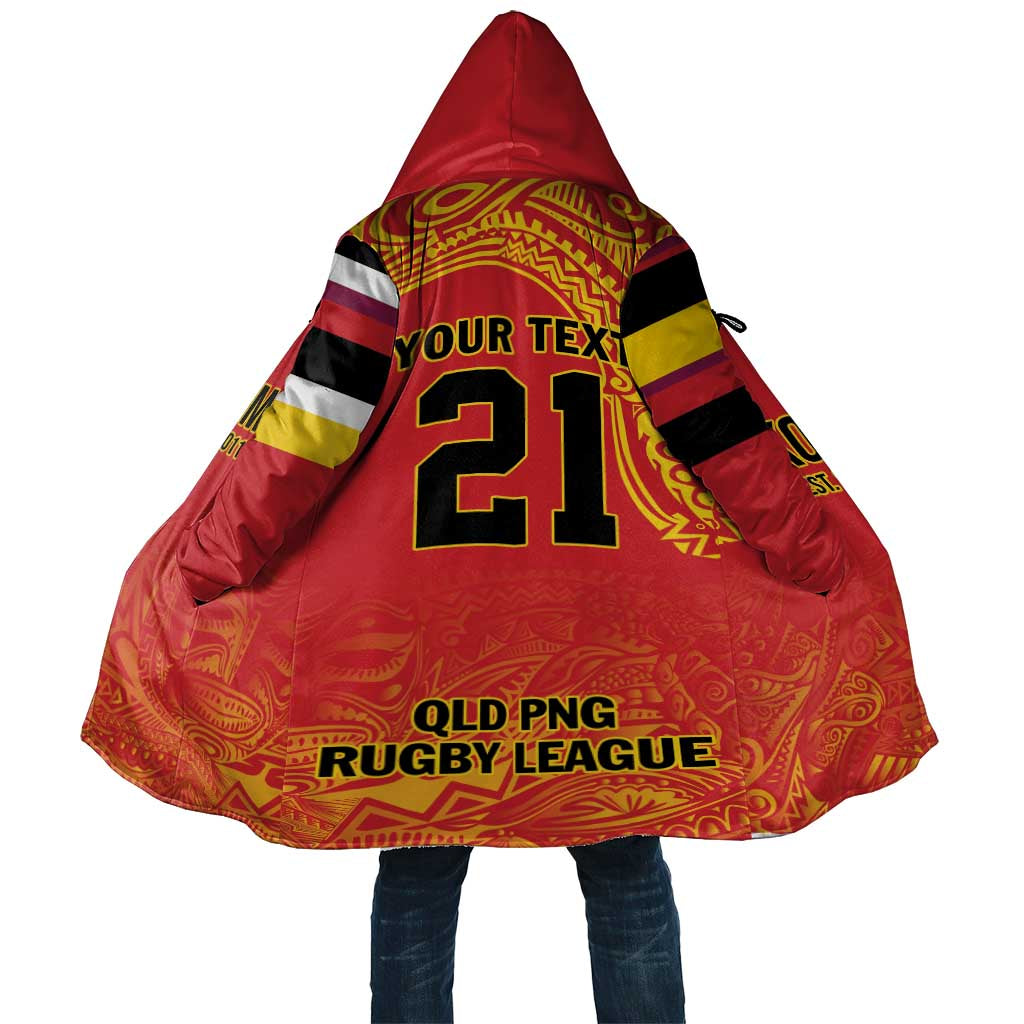 Queensland Papua New Guinea Custom Cloak All Red Pacific PNG Tribal Style LT9 Unisex Red - Polynesian Pride