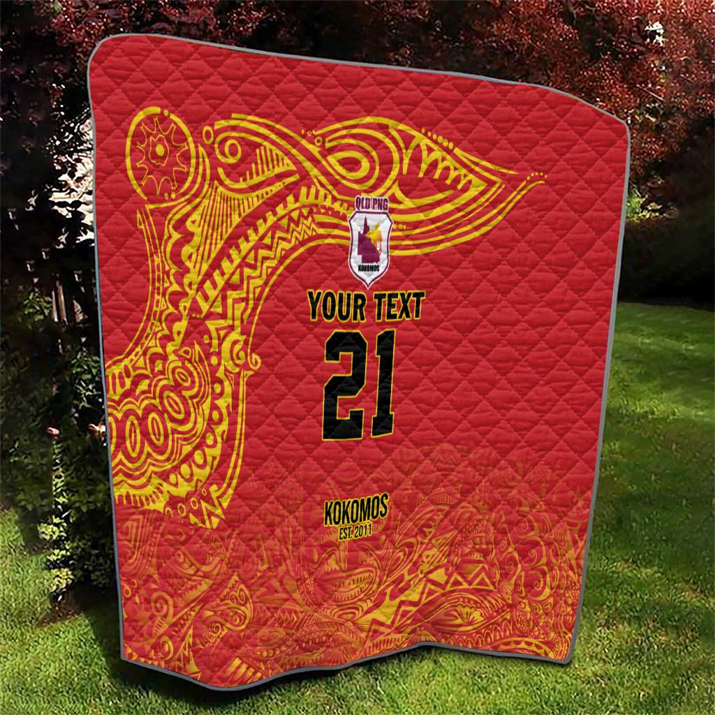 Queensland Papua New Guinea Custom Quilt All Red Pacific PNG Tribal Style LT9 - Polynesian Pride