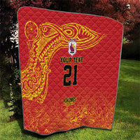 Queensland Papua New Guinea Custom Quilt All Red Pacific PNG Tribal Style LT9 - Polynesian Pride