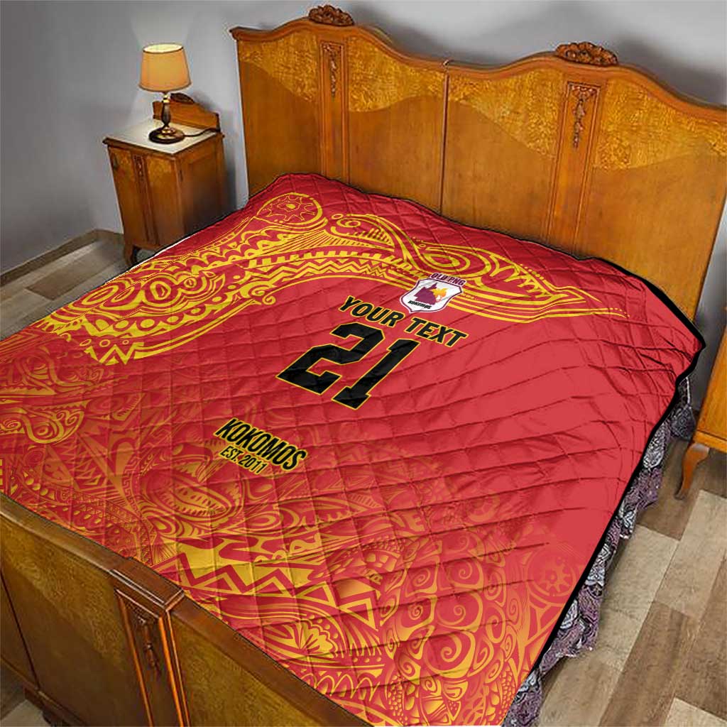 Queensland Papua New Guinea Custom Quilt All Red Pacific PNG Tribal Style LT9 - Polynesian Pride