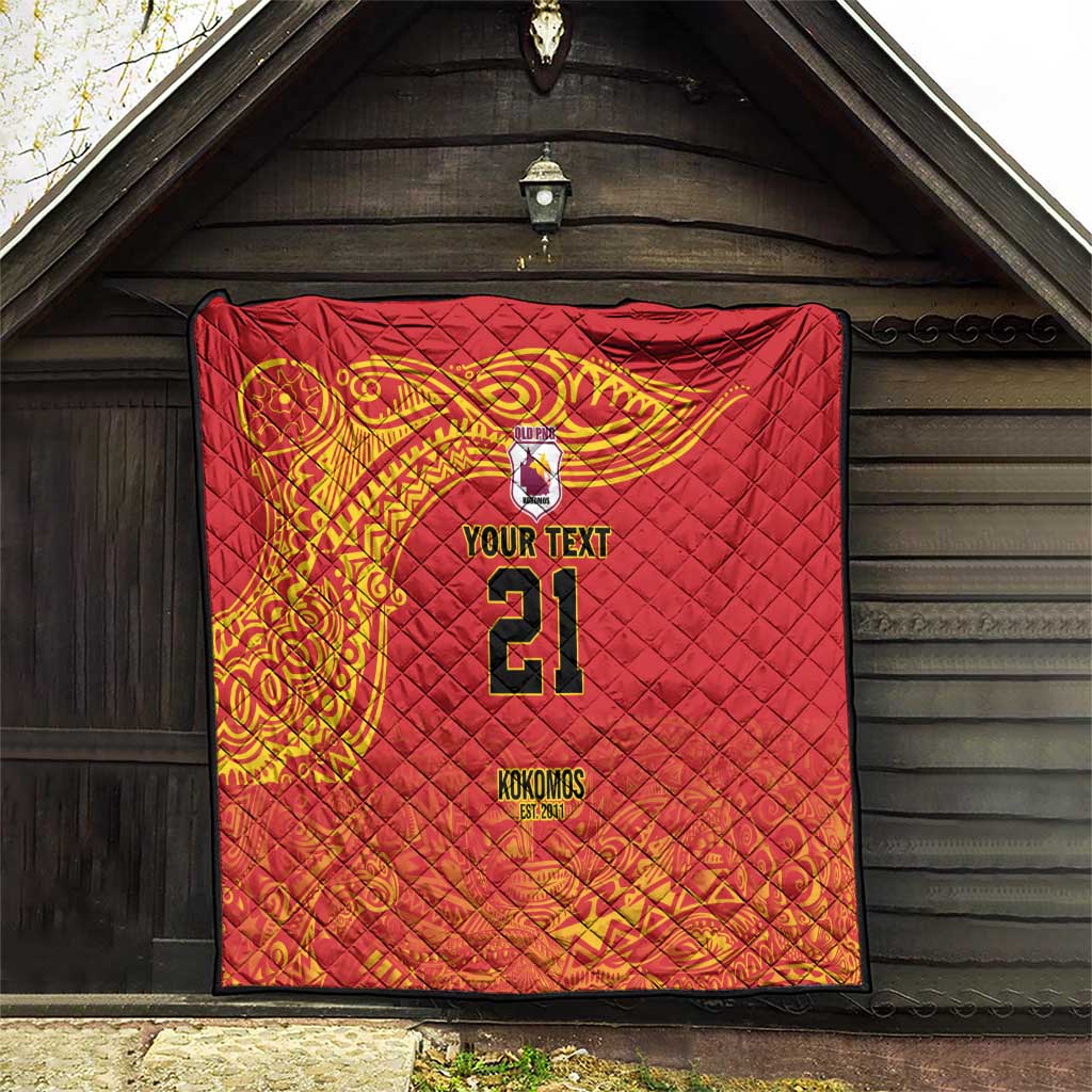 Queensland Papua New Guinea Custom Quilt All Red Pacific PNG Tribal Style LT9 - Polynesian Pride