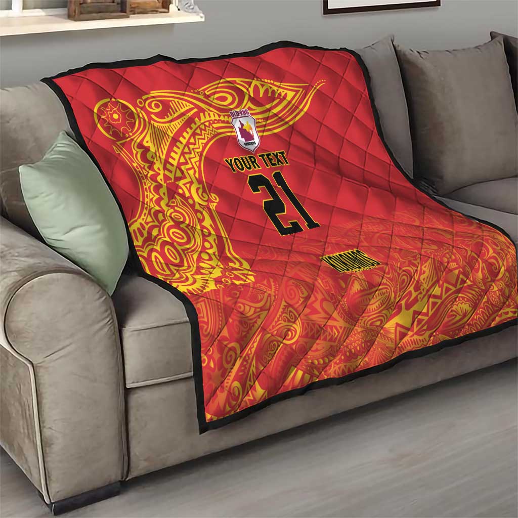 Queensland Papua New Guinea Custom Quilt All Red Pacific PNG Tribal Style LT9 - Polynesian Pride