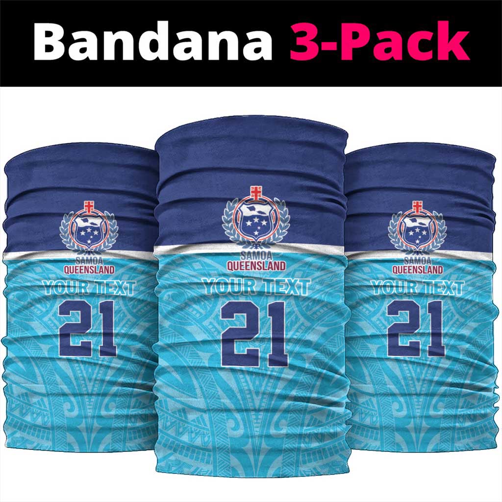 Queensland Samoa Custom Neck Gaiter Blue Pacific Polynesian Tribal Pattern LT9 package One Size: 25*50cm Blue - Polynesian Pride