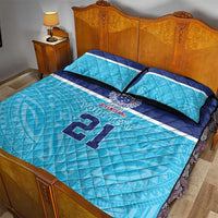 Queensland Samoa Custom Quilt Bed Set Blue Pacific Polynesian Tribal Pattern LT9 - Polynesian Pride