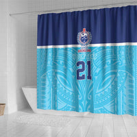 Queensland Samoa Custom Shower Curtain Blue Pacific Polynesian Tribal Pattern LT9 - Polynesian Pride