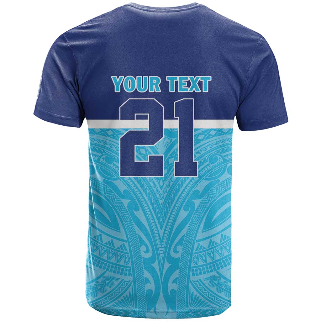 Queensland Samoa Custom T Shirt Blue Pacific Polynesian Tribal Pattern LT9 - Polynesian Pride