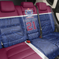 Queensland Samoa Custom Back Car Seat Cover Maroon-Blue Pacific Polynesian Tribal Pattern LT9 - Polynesian Pride