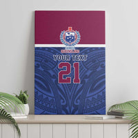 Queensland Samoa Custom Canvas Wall Art Maroon-Blue Pacific Polynesian Tribal Pattern LT9 - Polynesian Pride