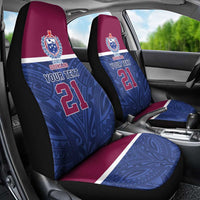 Queensland Samoa Custom Car Seat Cover Maroon-Blue Pacific Polynesian Tribal Pattern LT9 - Polynesian Pride