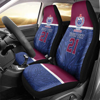 Queensland Samoa Custom Car Seat Cover Maroon-Blue Pacific Polynesian Tribal Pattern LT9 - Polynesian Pride